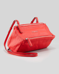 Givenchy Pandora Sugar Leather Crossbody Bag Red