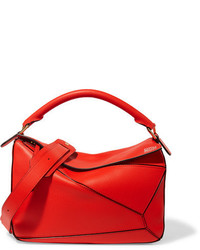 Loewe Puzzle Leather Shoulder Bag Red