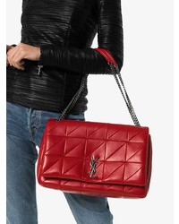 Saint Laurent Red Jamie Large Patchwork Leather Shoulder Bag