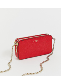 Kate Spade Red Leather Double Zip Mini Crossbody Camera Bag