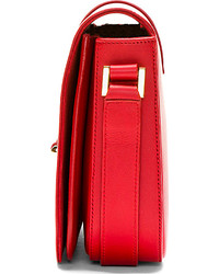 Saint Laurent Red Leather Foldover Ligne Y Medium Satchel