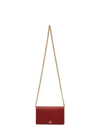 Gucci Red Mini Gg Marmont Chain Bag