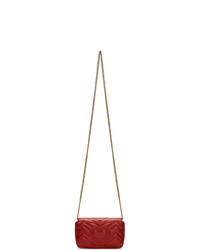 Gucci Red Super Mini Gg Marmont Bag