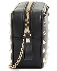 Valentino Rockstud Calfskin Leather Camera Crossbody Bag