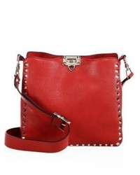 Valentino Garavani Rockstud Utilitarian Small Leather Crossbody Bag