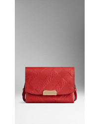 Burberry Small Embossed Check Leather Crossbody Bag