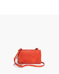Madewell The Twin Pouch Crossbody In Washed Leather