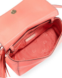 Tory Burch Thea Mini Leather Crossbody Bag Spiced Coral