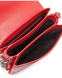 Alexander McQueen Twin Skull Leather Crossbody Bag Red