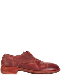 Guidi Distressed Derby Shoes