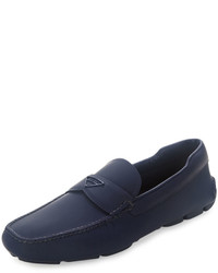 Prada Leather Slip On Loafer With Rubber Sole