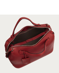 Home Medium Red Leather Bowling Bag