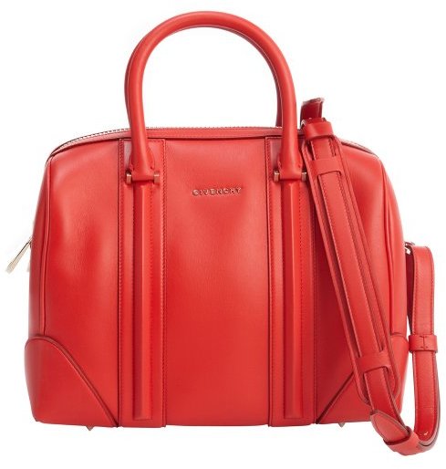 Givenchy Red Leather And Suede Lucrezia Duffel Convertible Bag