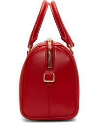 Saint Laurent Red Leather Baby Duffle Bag