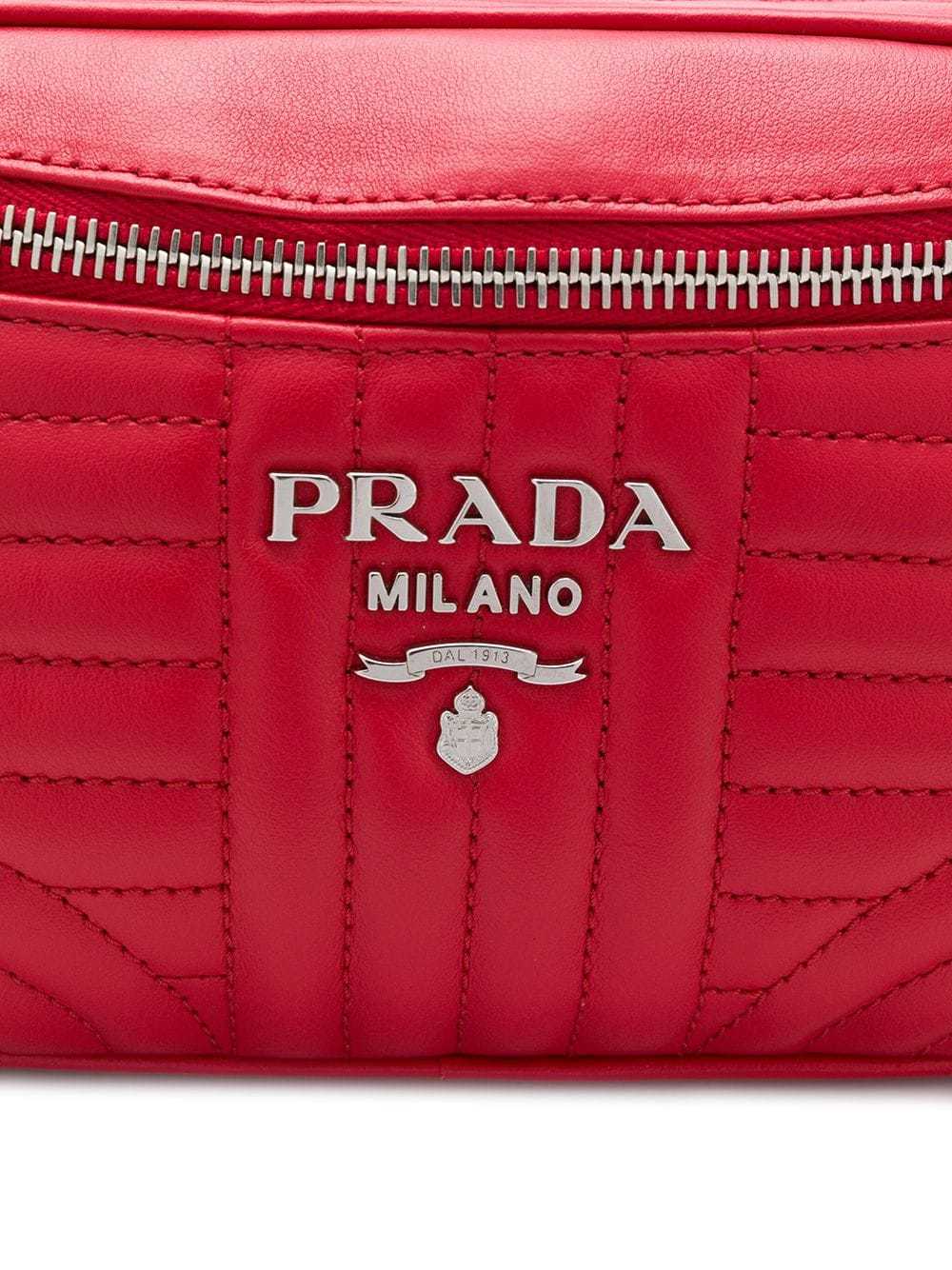 Prada Quilted Logo Belt Bag in Red