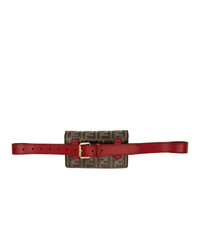 Fendi Red And Brown Forever Belt Bag