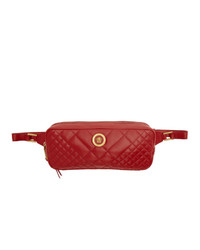 Versace Red Quilted Medusa Belt Bag