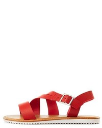 Charlotte Russe Asymmetrical Strappy Flat Sandals