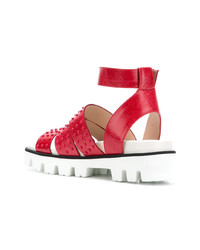 RED Valentino Embossed Strappy Sandals