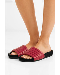 Isabel Marant Hellea Quilted Leather Slides Red