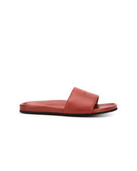 Red Leather Flip Flops