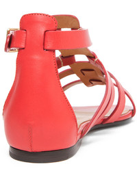 Chloé Chloe Leather Gladiator Sandals In Red