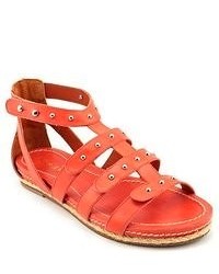 Pour La Victoire Macia Red Leather Gladiator Sandals Shoes Uk 8