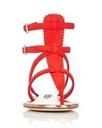 Prada Triple Strap Gladiator Sandals Red
