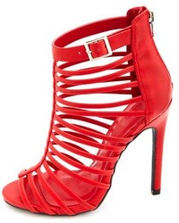 Paprika Super Strappy Caged High Heels