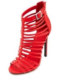 Paprika Super Strappy Caged High Heels