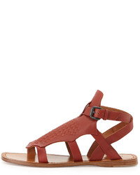 Bottega Veneta Woven Leather Gladiator Sandal Burnt Red