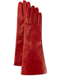 Portolano Cashmere Lined Leather Gloves Red