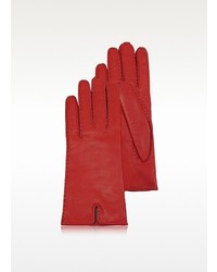 Forzieri Cashmere Lined Red Italian Leather Gloves
