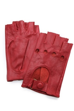 red biker gloves