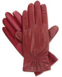 Isotoner Gathered Stretch Leather Smartouch Tech Gloves