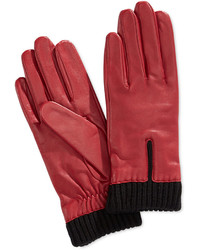 Charter Club Leather Gloves With Knit Cuff Gloves