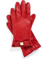 Kate Spade New York Logo Bow Leather Gloves