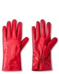 Merona Touch Screen Compatible Sheepskin Leather Gloves Red Tm