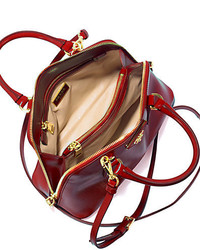 Prada Saffiano Vernice Small Round Top Handle Bag
