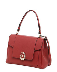 Trussardi Lovy Grained Leather Top Handle Bag