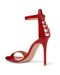 Gianvito Rossi 105 Lace Up Patent Leather Sandals