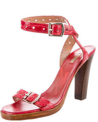 Alaia Alaa Leather Ankle Strap Sandals