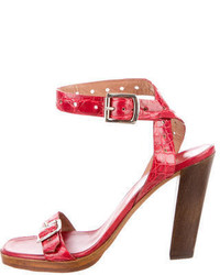 Alaia Alaa Leather Ankle Strap Sandals