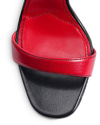 Prada Crisscross Two Tone Leather Sandals