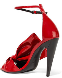 Saint Laurent Freja Patent Leather Sandals Red