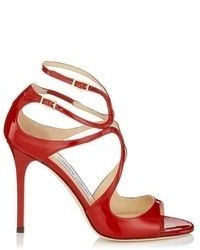 Jimmy Choo Lang Patent Leather Strappy Sandals