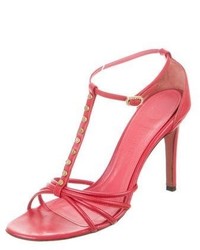 Judith Leiber Leather Ankle Strap Sandals