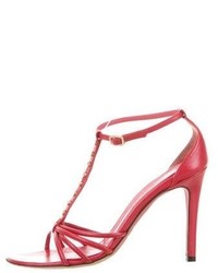 Judith Leiber Leather Ankle Strap Sandals