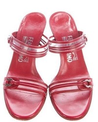 Salvatore Ferragamo Leather Gancini Sandals