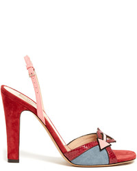 Valentino Love Blade Suede And Leather Sandals